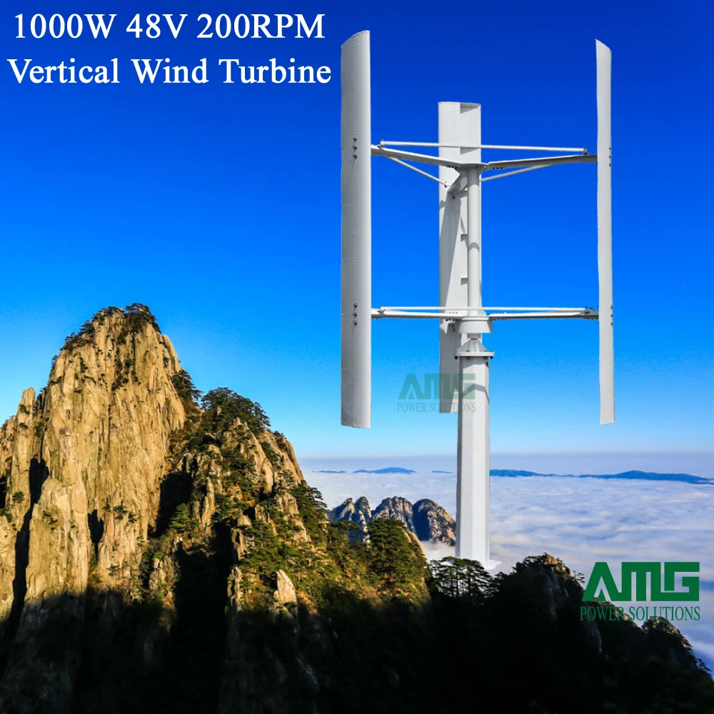 

1KW/1000W 24V/48V/96V H Type Low Wind Vertical Axis Wind Generator/ Free Energy Generator / VAWT