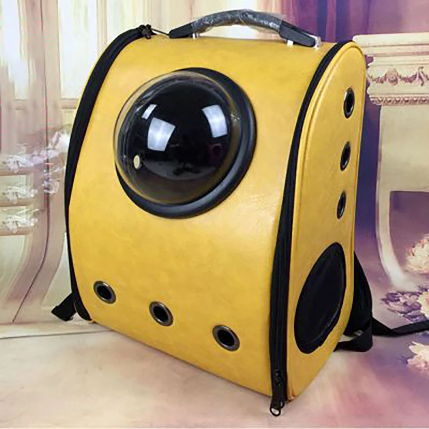 

PU Backpack Space Cat Dog Carrier Capsule Bags Pets Products Breathable Shoulder Pack for Outdoor Camping Travel Handbag