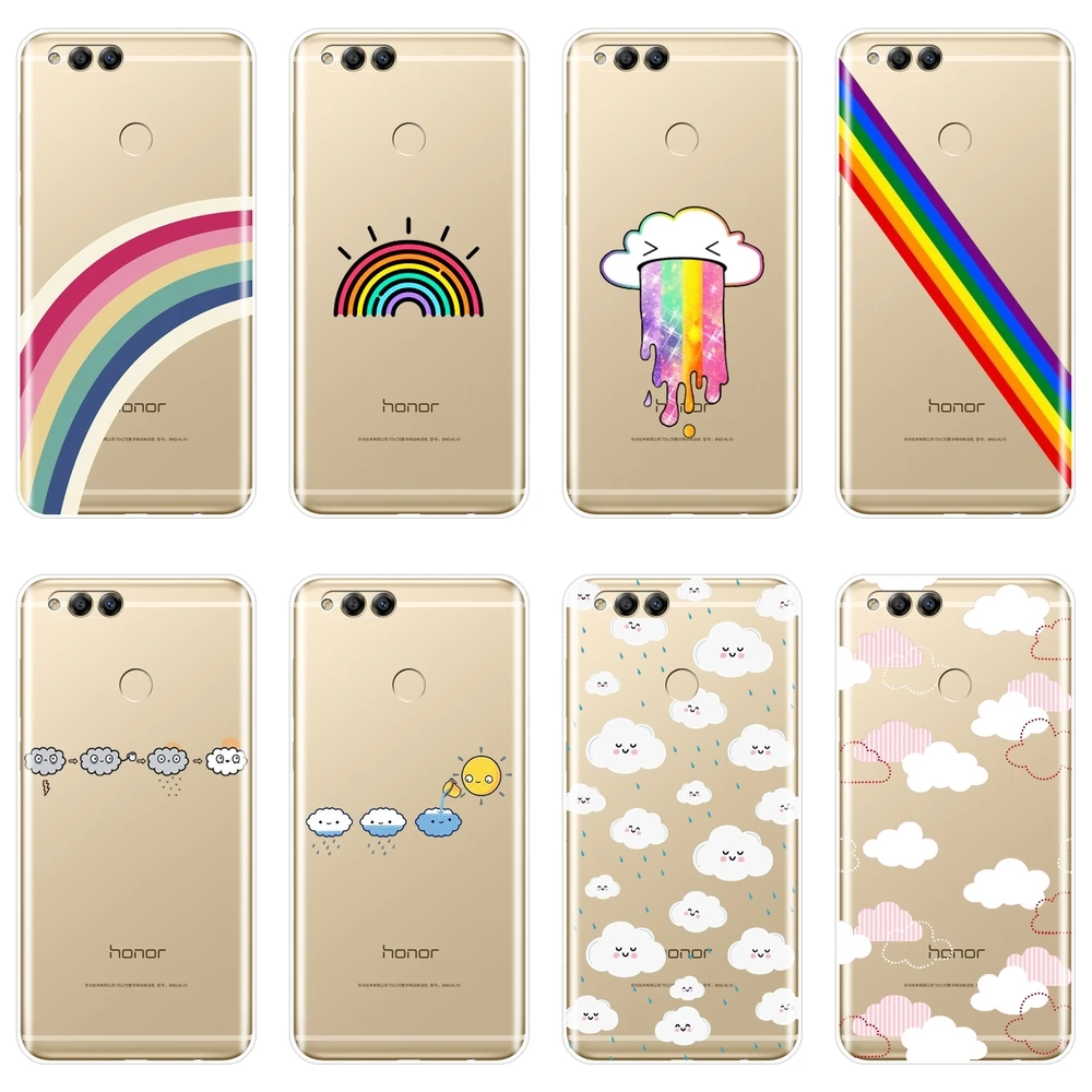 

Cloud Rainbow Back Cover For Huawei Honor 10 9 8 8X MAX Soft Phone Case Silicone For Huawei Honor 7 8 9 10 Lite 7S 7X 7A 7C Pro
