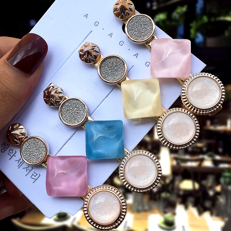 Fashion Women Acetate Hairpins Hair Ornament Macarons Hair Clip Headwear Female Hair Accessories Styling Headband