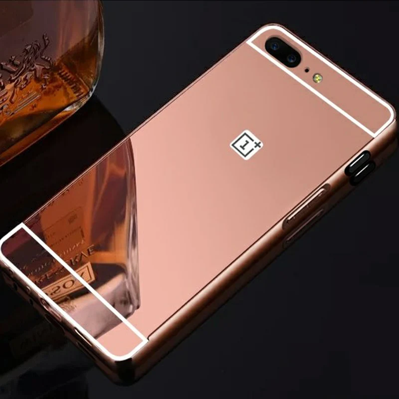 For Oneplus 5 Cases Luxury Plating Aluminum Metal Frame Mirror Cover One plus 3 Back Phone Shell 1+5 |