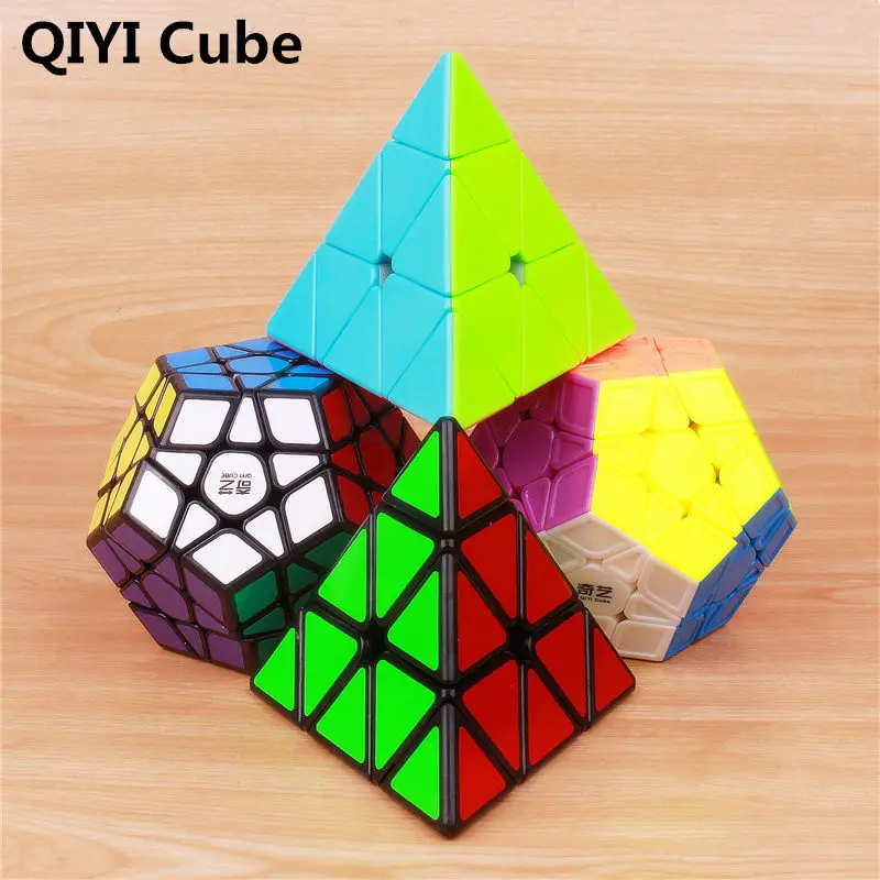 Qiyi megaminxeds скорость магический куб stickerless pyramidcube Профессиональный головоломки, зеркало, куб Развивающие игрушки для детей