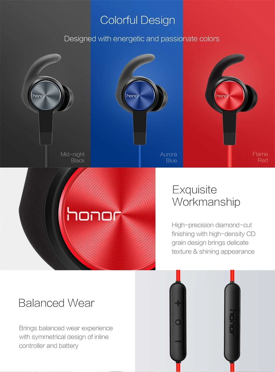 huawei Honor xSport Bluetooth гарнитура AM61 IPX5 Водонепроницаемый BT4.1 Музыкальный Микрофон управление беспроводные наушники для Android IOS