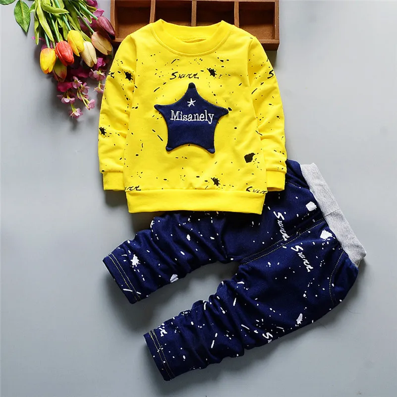 

Newborn Infant Baby Boys Star Print Tops+Pants Outfits Clothes Set vestido infanti roupa infantil For baby D4