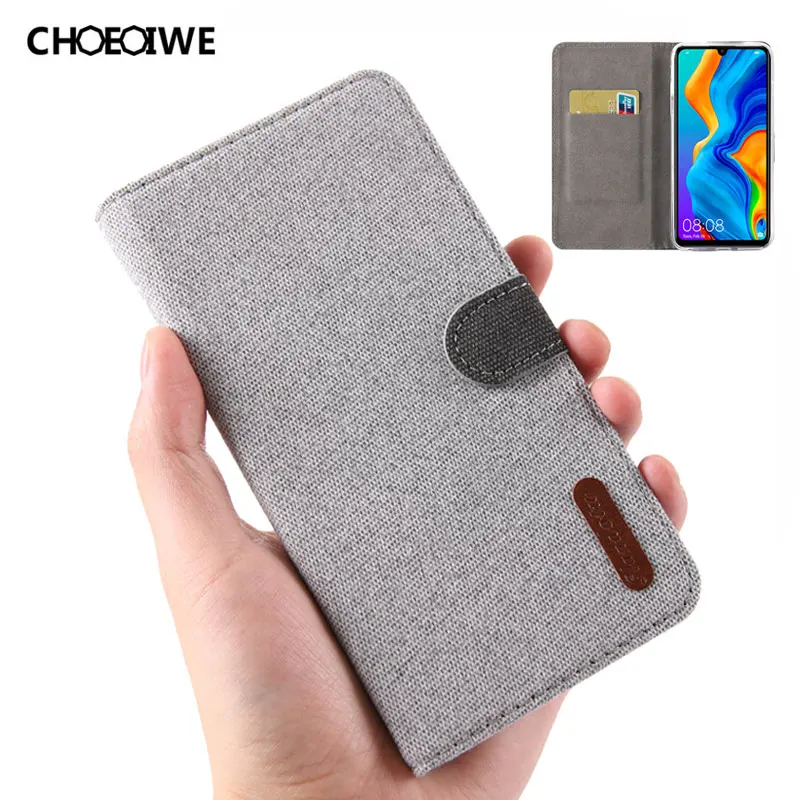 CHOEOIWE льняной кожаный флип чехол для Huawei P30 Lite чехлы бумажники с отделением карт