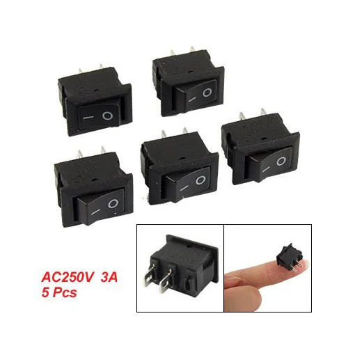 Xmas 5 x AC 250V 3A 2 булавки ON/OFF I/O SPST оснастки в Мини лодка кулисный переключатель|on/off