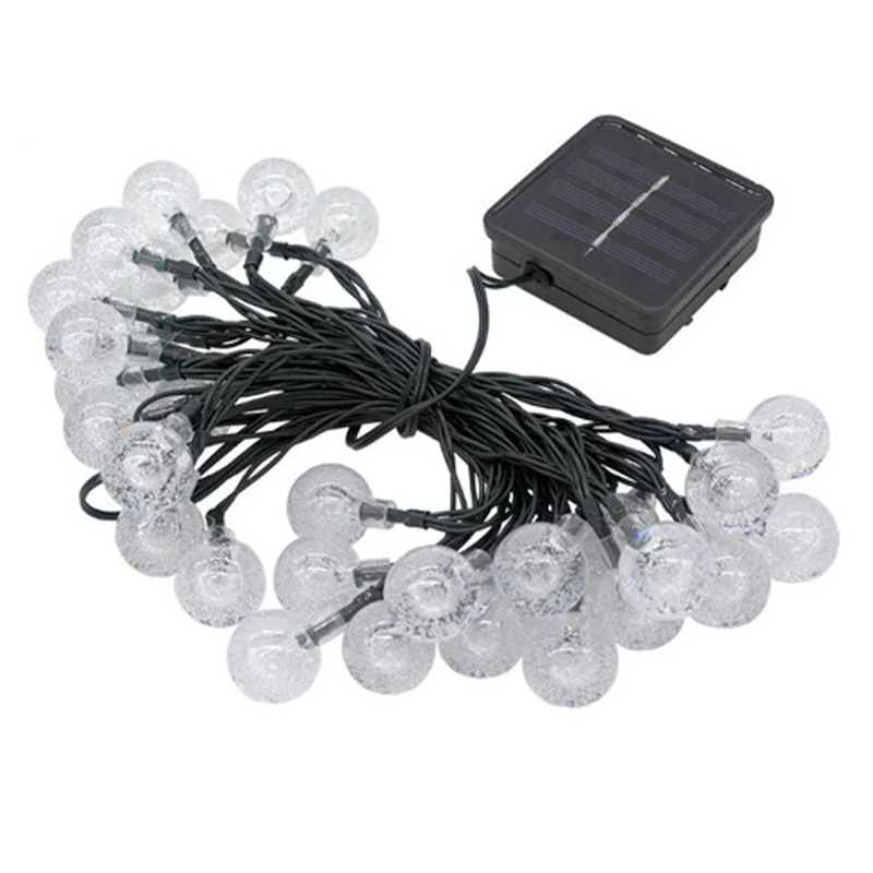 

Solar garland powered led strip Solar Lamp Bulbs Bubble Bead LED Light String Outdoor Waterproof Garden Light String Christmas