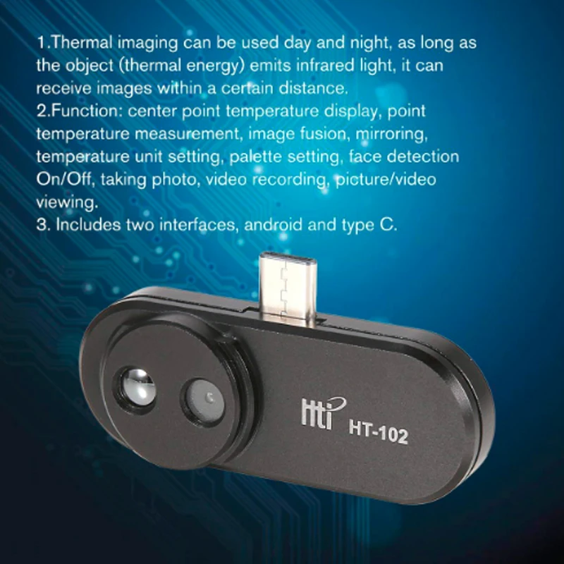 HT-102 мобильный телефон внешний Инфракрасный Тепловизор инфракрасный Камера термометр Android телефон OTG функция с адаптером