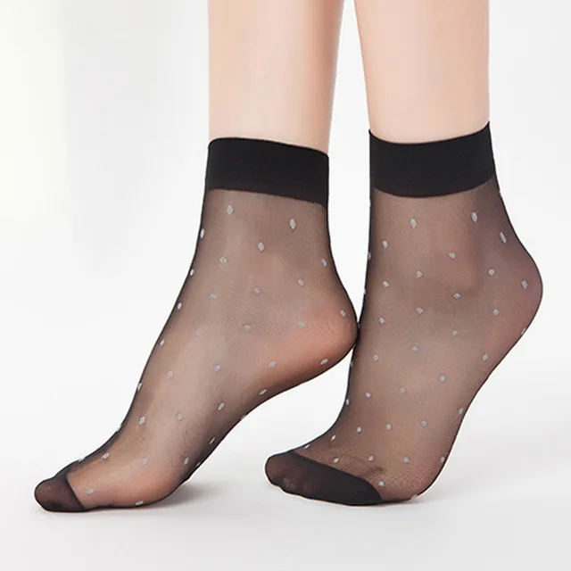 60 шт = 30 пар/лот женские носки модные, яркие цвета стили, кристалл, дешево, высокое качество, женские, дамские - Цвет: black dots