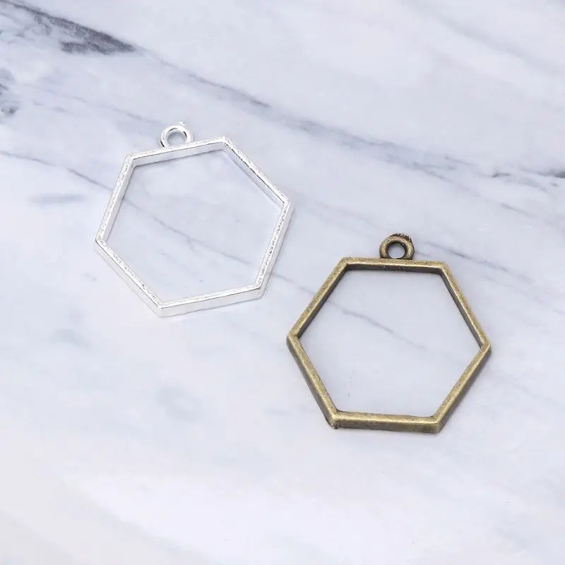 

5Pcs Hollow Frame Open Back Bezel Pendant UV Resin Pressed Flower Jewelry Making