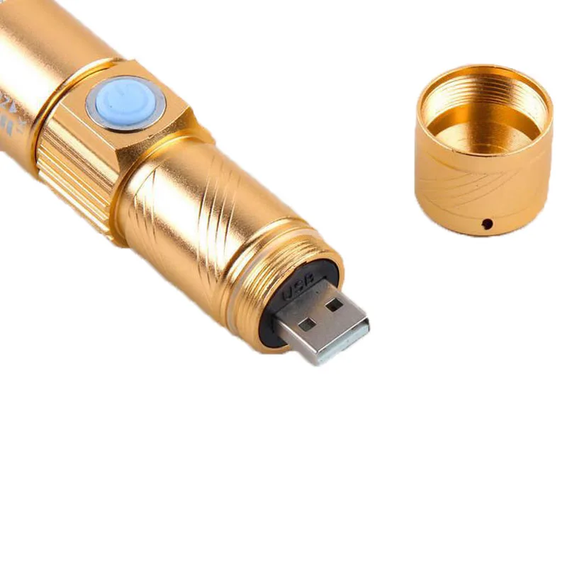 Портативный USB фонарик миниатюрный перезаряжаемый с зарядкой фонафонарь CREE XPE