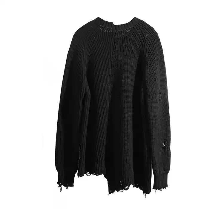 black knitted sweatshirt