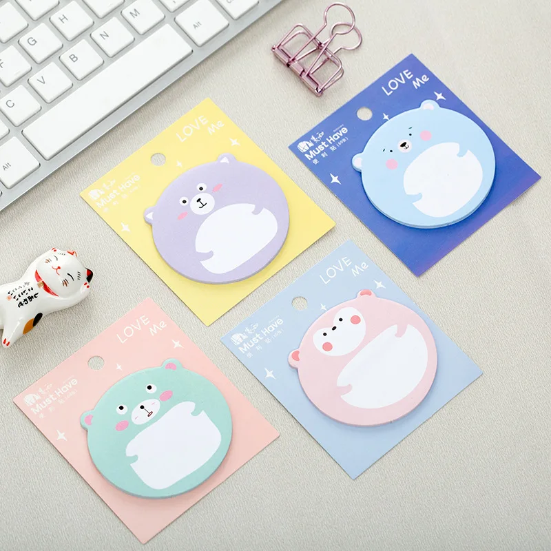 Cute Cartoon Bear Memo Pad Sticky Notes Memo Notepad School Office Supply Escolar Papelaria Gift