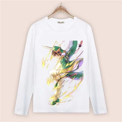 Весенне-осенняя Новинка; футболка с круглым вырезом и длинными рукавами с рисунком Сакура; Cardcaptor Sakura COS; футболка; топы - Цвет: 14