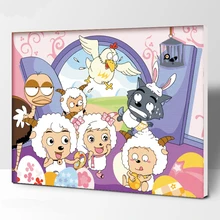 40*50 Милая Коза номер картина маслом картины для уркашения стен для Гостиная Холст животных Цифровая живопись рисунки без рамки