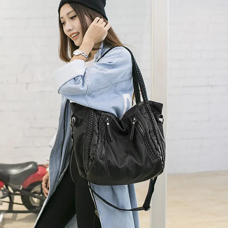 Sisjuly High Quality Fashion Soft PU Leather Top-handle Women Bags Designer Large Shoulder Bag Messenger Bags For Women 2019 Sac