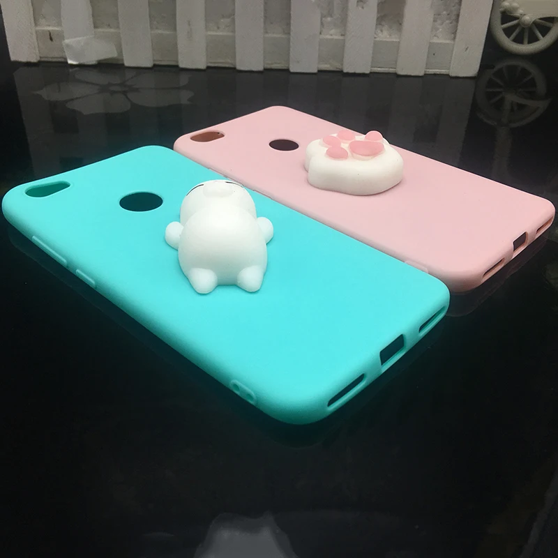 3d Squishy Cat Silicon TPU Soft Case For Xiaomi Redmi 5 plus 4X 4A 3S note 5 pro Candy Color Back Cover Redmi 5A prime 3 4 Cases
