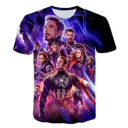 2019 новый дизайн футболка для мужчин/для женщин marvel Мстители Endgame 3d Принт футболки короткий рукав Харадзюку стиль Топы корректирующие как
