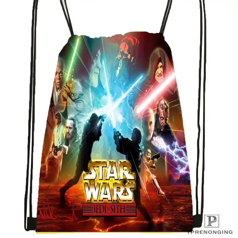 Drawstring Backpack Пользовательские Звездные войны Marvel походная сумка на шнурке милый рюкзак для детей(черная спинка) 31x40 см#180531-02-54 - Цвет: Drawstring Backpack