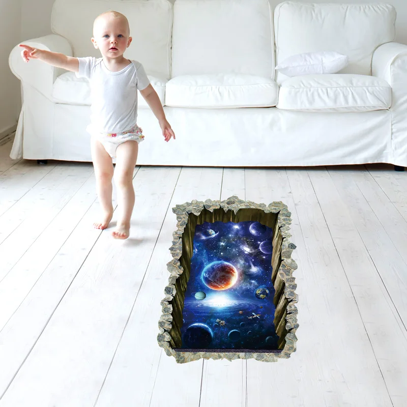 Новый Большой 3d космический Галактический настенный стикер Звездное украшение