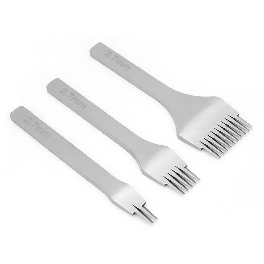 Leather Chisel Tool 3pcs Handwork Leather Pro-Stitch 2.7/3.0/3.38/3.85mm Leather Chisel Hole Punch Tool