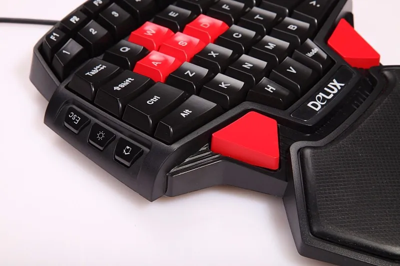 Одной стороны клавиатуры одной рукой Gaming Keyboard LED Подсветка профессиональная игровая клавиатура