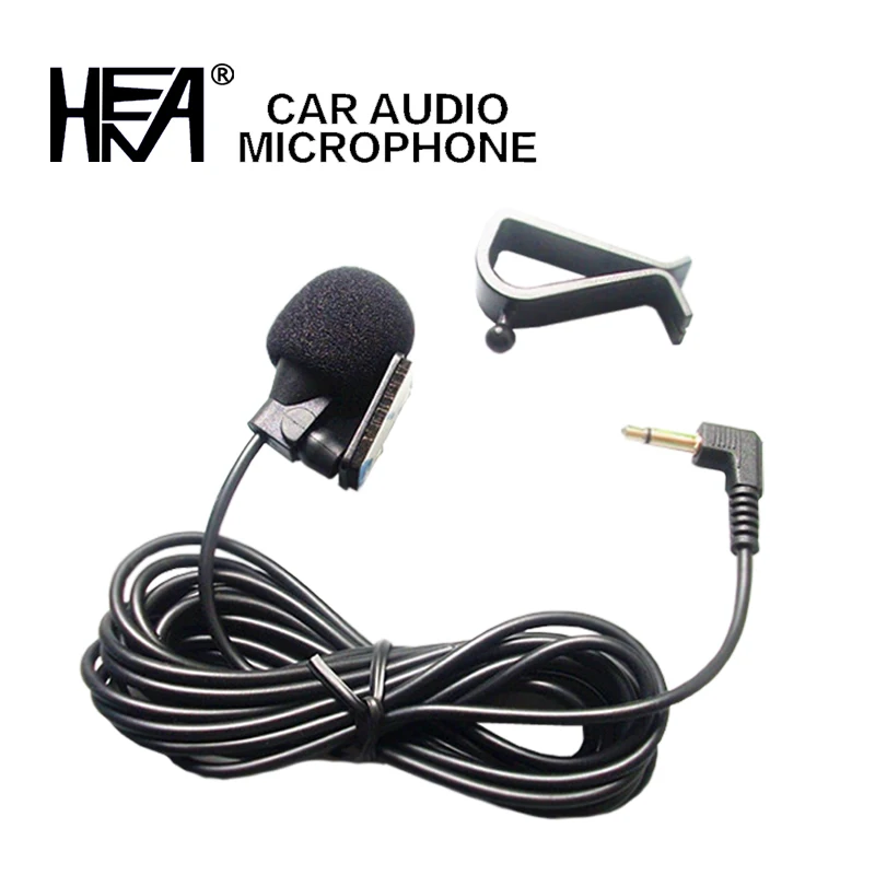 

HENA Professional Mini Wired External Car Microphone for Car DVD Player and Car Bluetooth Using 3M Cable with 3.5mm Mono Jack