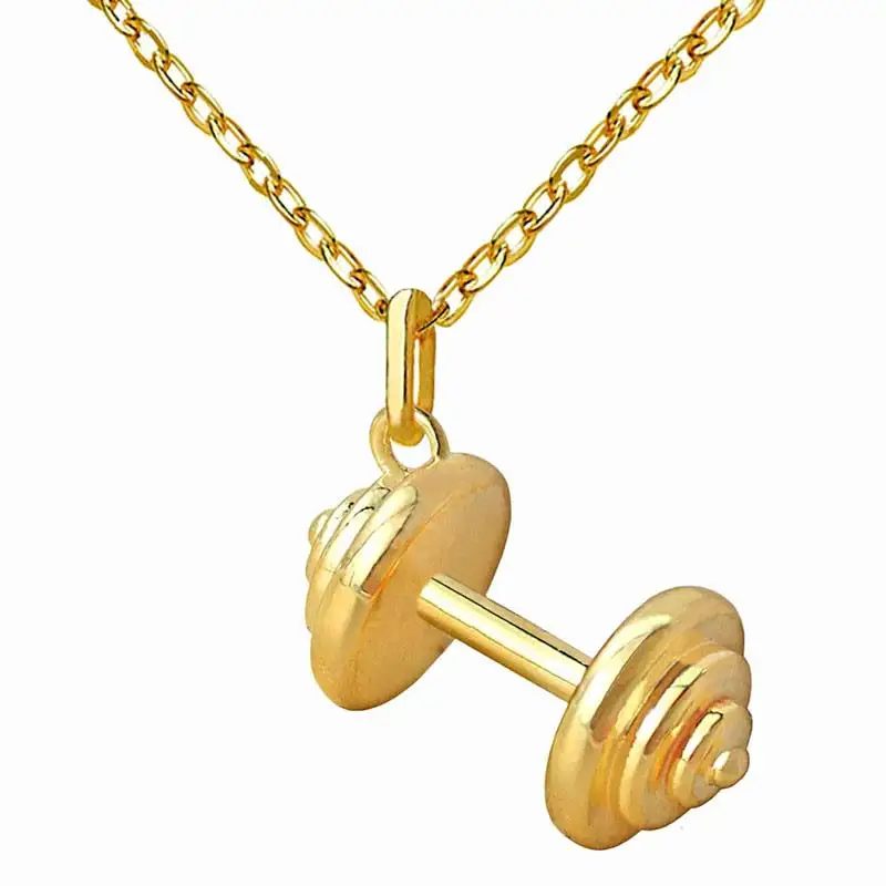 Barbell Pendant Necklaces for Women Sports Jewelry Personality Gym