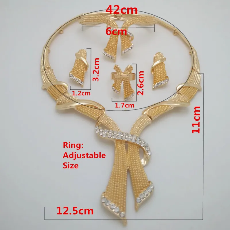 Мама Королевства Новинка золото Цвет ювелирные комплекты dubai нигерийские свадьбные африканские бусины комплект ювелирных изделий браслет серьги кольцо большой набор украшений