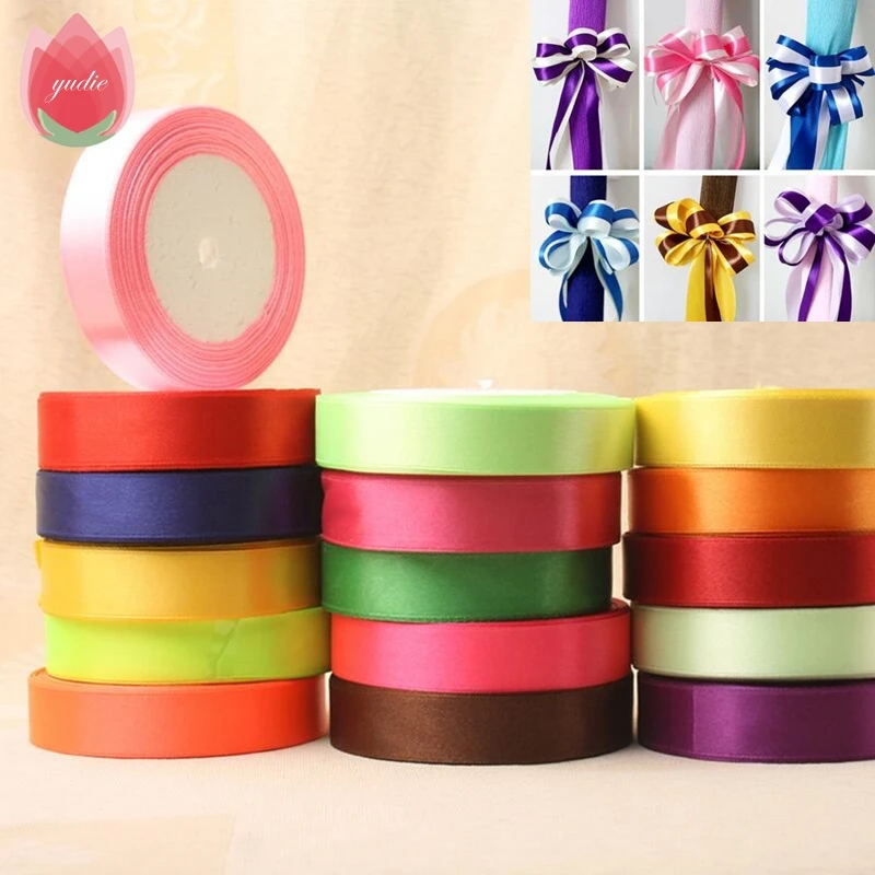 

Pretty 20mm 25 Yard Pretty Silk Satin Ribbon Wedding Party Christmas Decoration Card Gift Wrapping Scrapbooking Supplies Riband