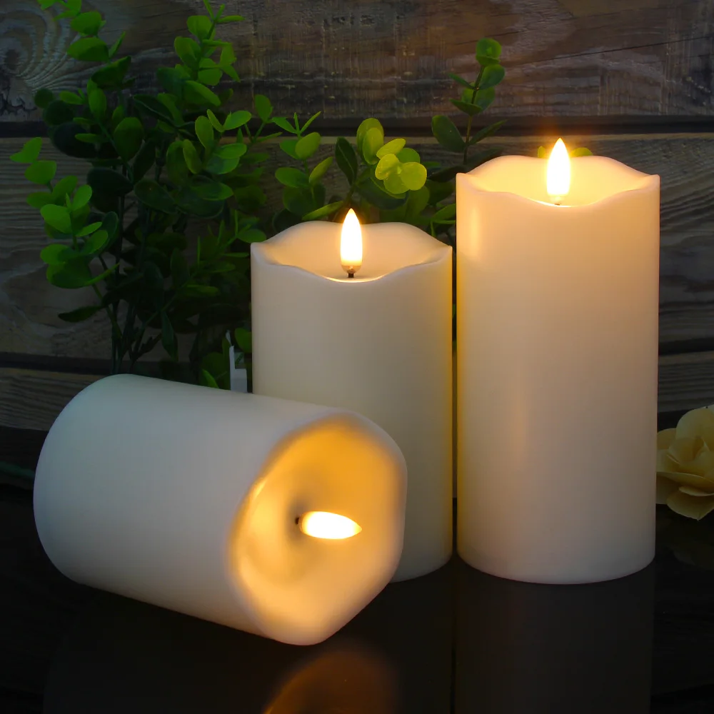 3 Piece Flameless LED Candle Set with Remote