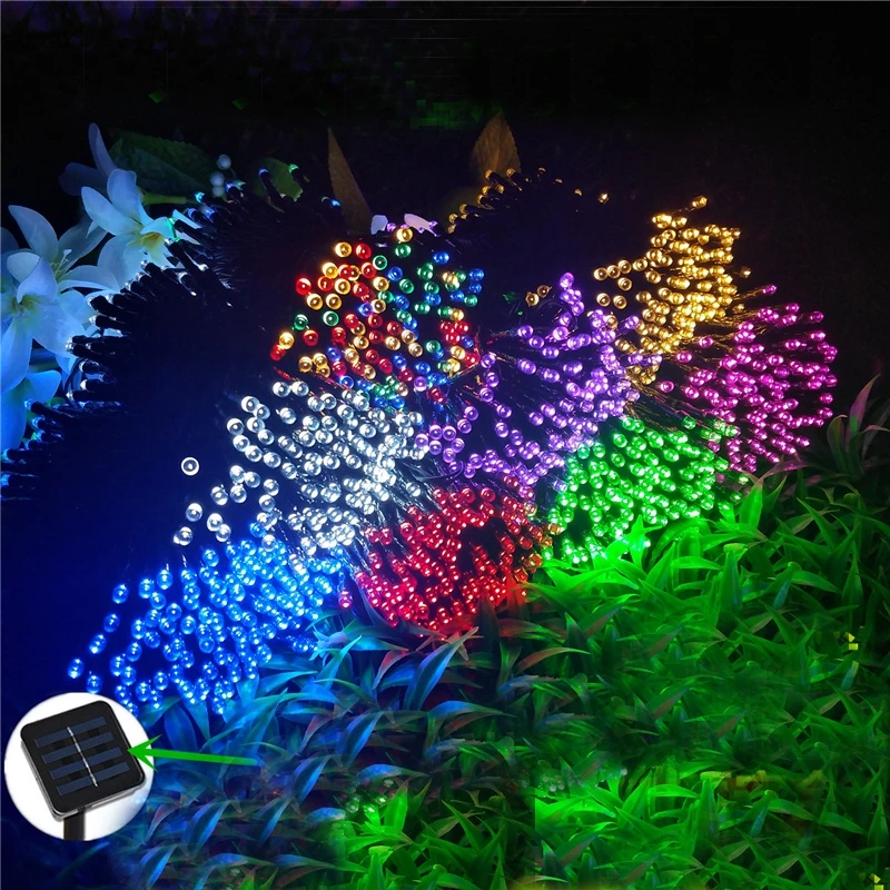 

5M 7.5M 12M 22M 52M Solar Powered Lamp Waterproof LED String Lights Fairy Garland For Outdoor Wedding Christmas Holiday Decor