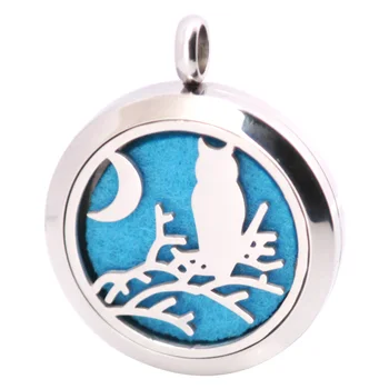

10pcs Bat Aromatherapy Essential Oil Surgical Stainless Steel Pendant Necklace Perfume Diffuser Locket with Felt Pdas