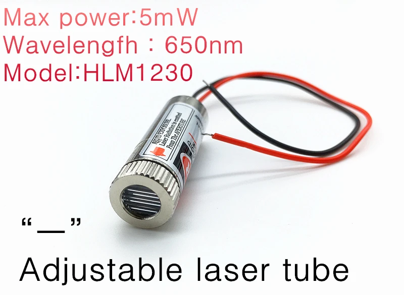 

NEW HLM1230 "- " Red with Line Laser Module 3v 5v 5mW 650nm Focus Adjustable Laser Head Industrial Grade DIY machine parts