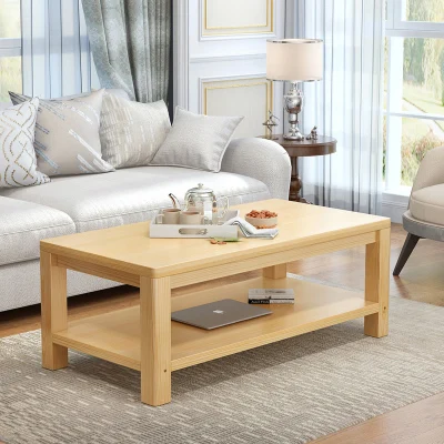 Луи мода простой деревянный чай гостиная хранения небольшой квартиры двухъярусный журнальный столик прямоугольный современный - Цвет: 100 60 45cm