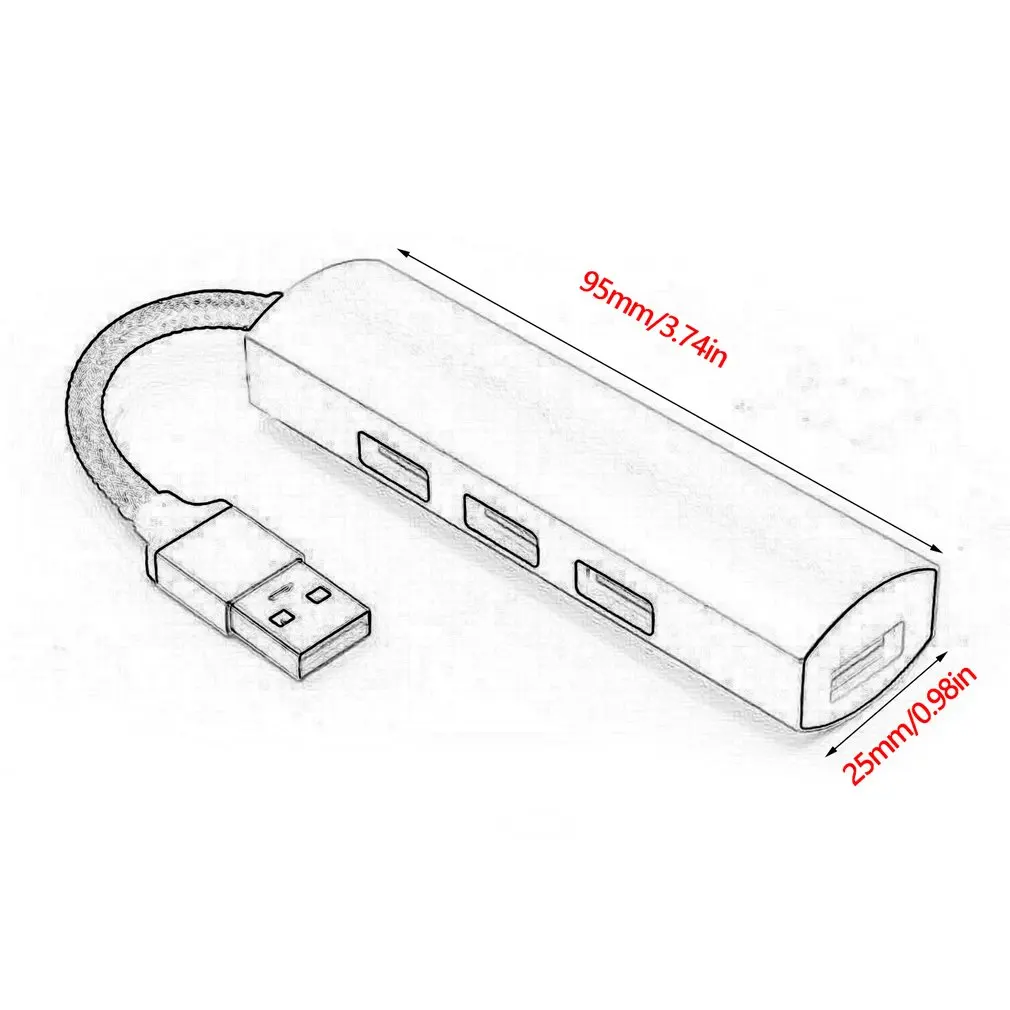 4 в 1 Алюминиевый сплав многопортовый USB 3,0 концентратор 4-портовый зарядный адаптер usb-хаб для Windows 7 для Vista для XP для Mac OS X