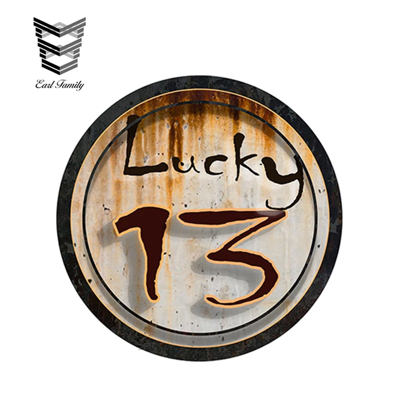 EARLFAMILY 12cm x Lucky 13 Rat Rod Gasser Rusty Decal Sticker Graphic Vinyl Decals Car Stickers Styling Accessories | Автомобили и