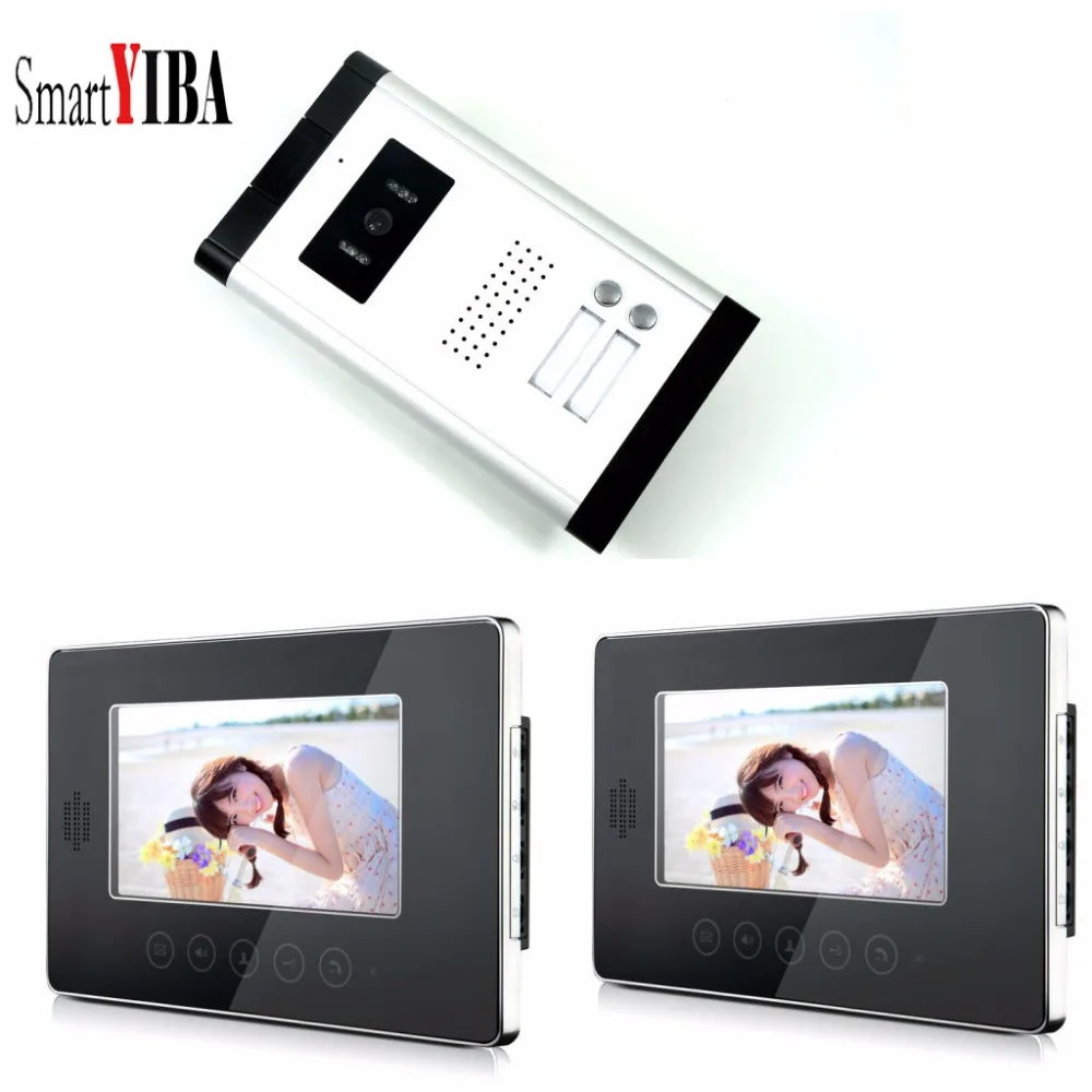 

SmartYIBA 7" Apartment Video Intercom Doorbell System IR Camera Touch Key For 2 Families