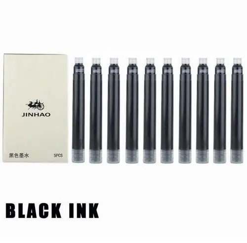 JINHAO X450 глянцевый черный 18KGP 0,7 мм перо с широким основанием перьевая ручка JINHAO 450 роскошный бизнес фиолетовый винный Зеленый Золотой 21 выбор цветов - Цвет: 10 pcs black ink