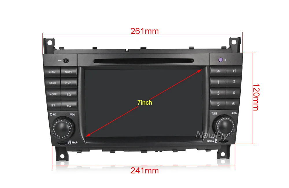 Top Navifly 7" 2din Android 7.1 Car GPS dvd player for Mercedes/Benz W203 W209 C-Class C180 C200 CLK200 2G RAM canbus WIFI 1