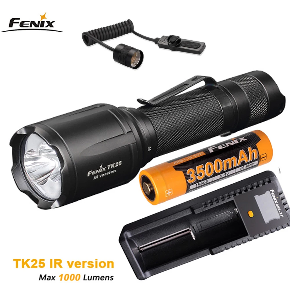 

Fenix TK25 IR (TK25IR) 1000 Lumen LED 3000mW 850nm Infrared Tactical Flashlight w+ ARB-L18-3500 battery, ARE-X1+ charger,AER-03