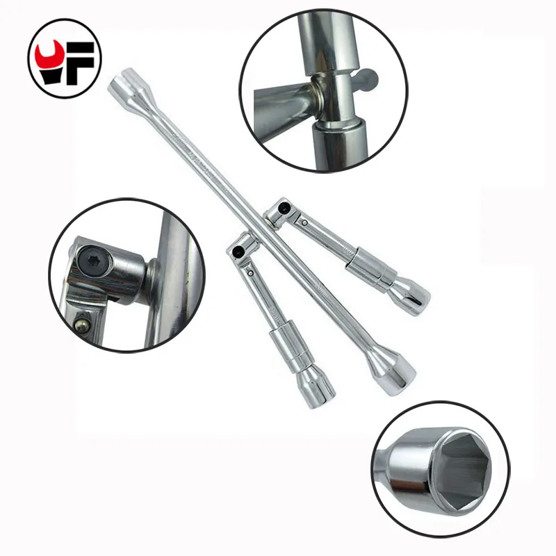 

Folding Cross Wrench Car Wheel Repair Tool Auto Socket Spanner 17,19,21,23 Stowable Adjustable Portable Nut Tire Lug Tool DAL020