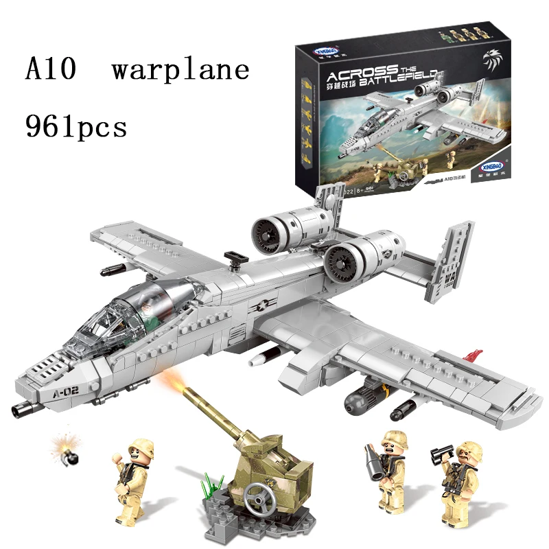 

KAZI city 06022 961PCS Military Series The A10 Fighter Set Building Blocks Bricks Plane Model kits Toys Compatible KAZI