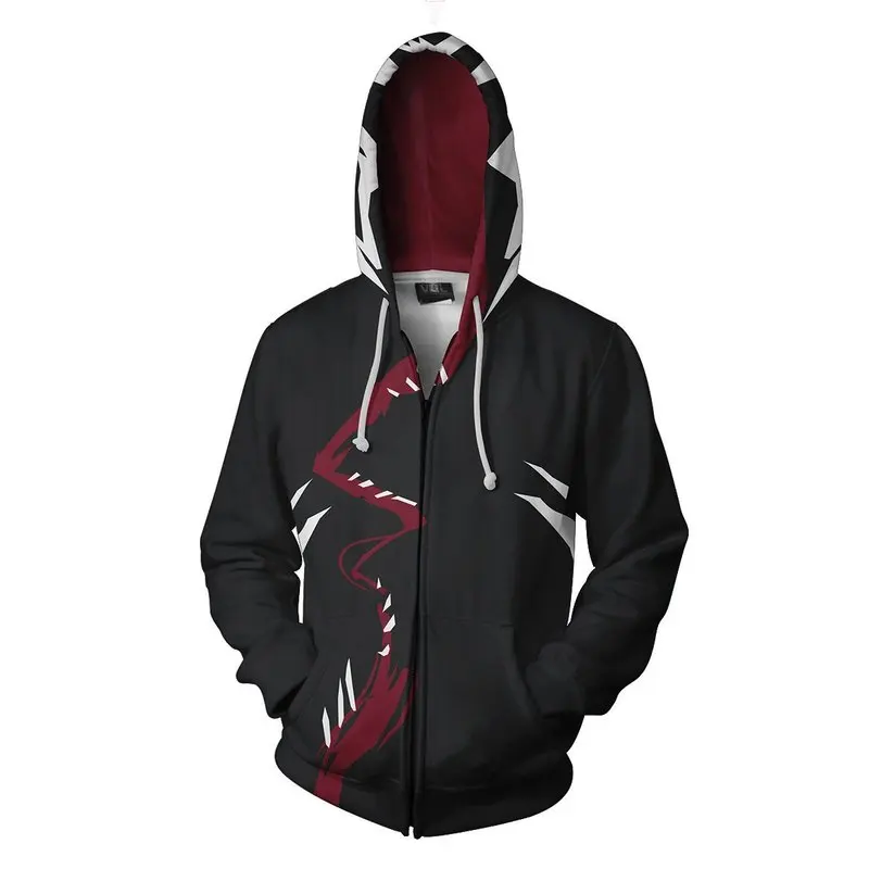 Fans Wear Sweatshirt Venom Hoodies Marvel Universe Cosplay Zip Up Hoodie Sweatshirts Mens Hoodies