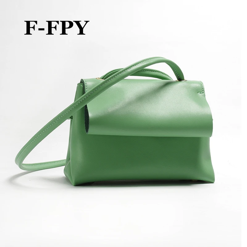 

F-FPY Women Summer Shoulder Bag Split Cow Leather Fashion Envelope Handbag Female Casual Messenger Crossbody Bag Ladies NewPurse