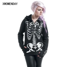Women Fashion Skull Print Gothic Punk Long Sleeve Hoodies Plus Size Sweatshirt 2018 Fashion Kpop Streetwear Black Zipper Jacket Women Fashion Skull Print Gothic Punk Long Sleeve Hoodies Plus Size Sweatshirt 2018 Fashion Kpop Streetwear Black Zipper Jacket