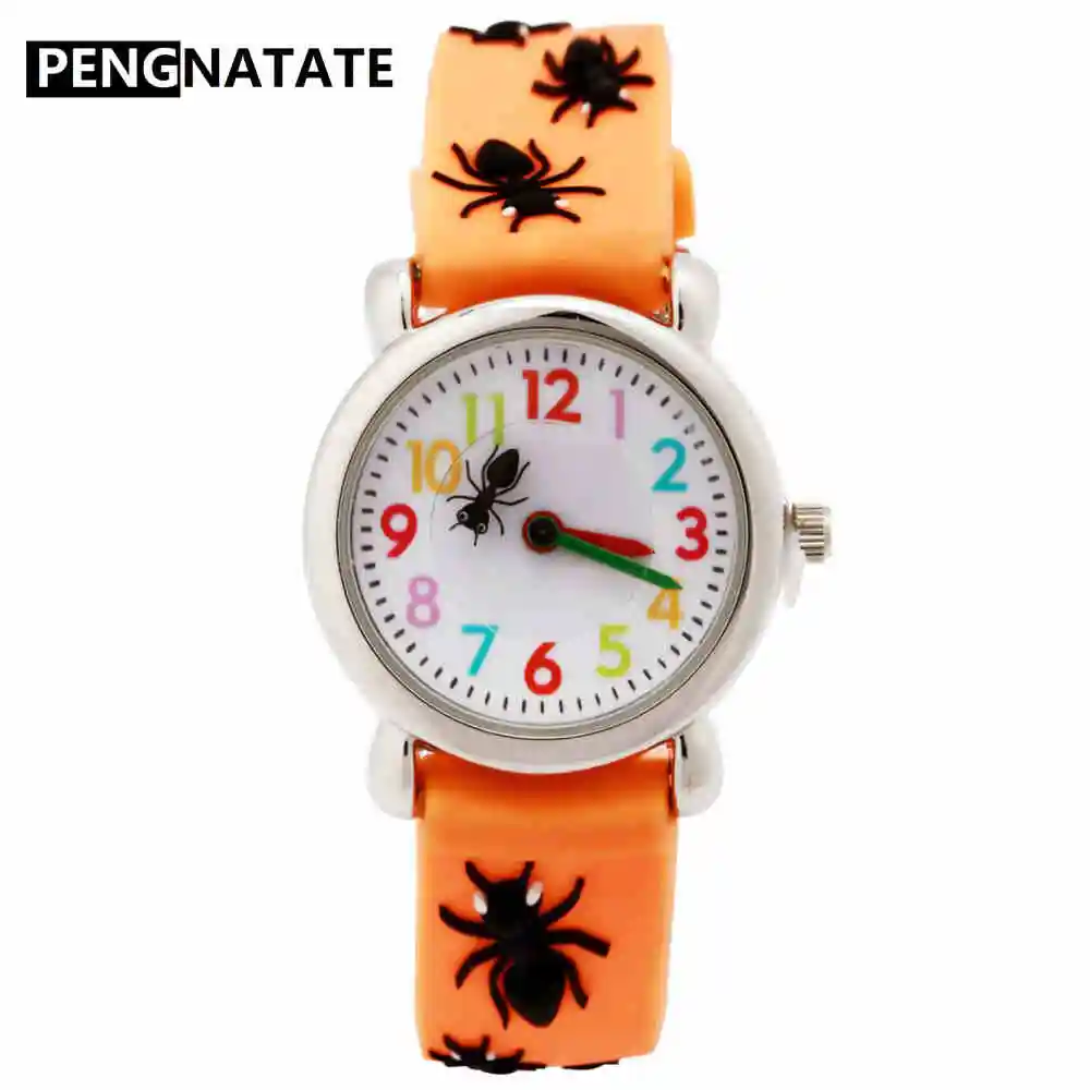 

PENGNATATE Fashion Spider Watches for Children Silicone Bracelet Wristwatch Waterproof Strap Kids Watch Students Boys Girls Gift