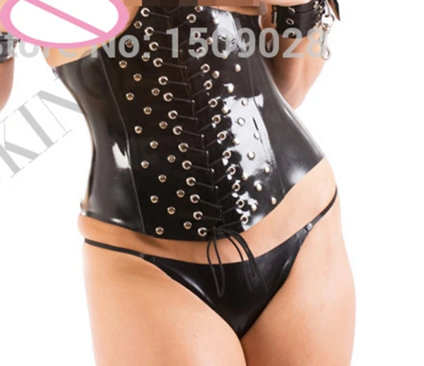 

Free shipping !! Latex rubber fetishes studded seductress corset(not including undershorts&neck/arm accessory)