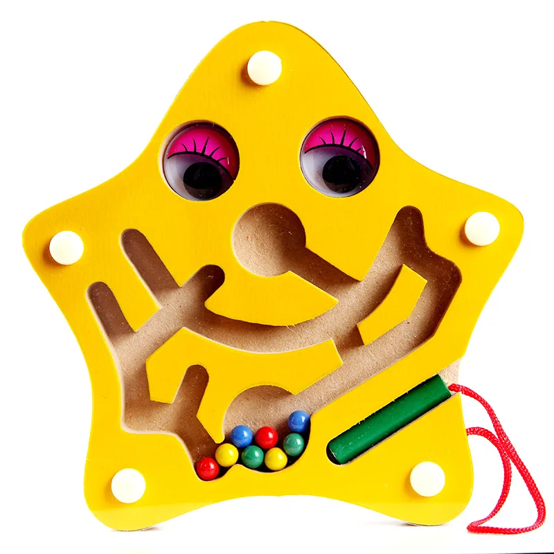Exempt postage Magnetic pen small starfish maze wooden toy parent-child child puzzle