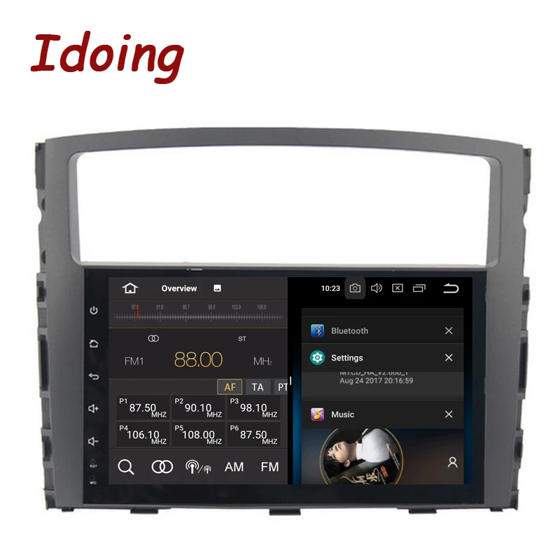 Perfect Idoing 1Din 9inch 8 Core IPS Screen Android6.0/8.0 Car Multimedia Radio Video Player Fit MITSUBISHI PAJERO V97 V93 2006-2011 5